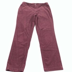 A New Day Straight Leg Corduroy Pants Womens Sz 14 Solid Burgundy Maroon Cords
